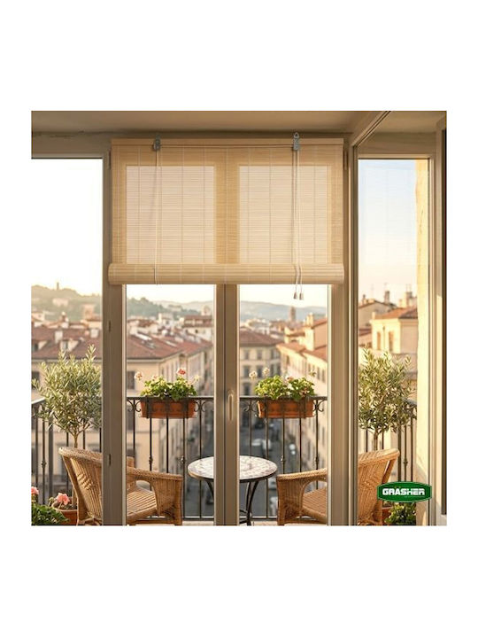 Grasher Bamboo Shading Blind In Beige Colour W90xH180cm