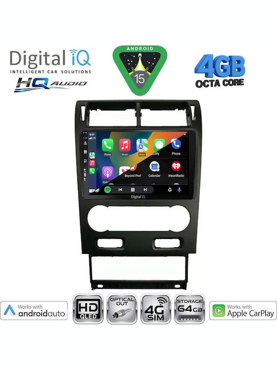 Digital IQ Auto-Audiosystem Für Ford Mondeo 2003-2006 Bluetooth USB Eingebautes Wi-Fi GPS Apple CarPlay Android Auto Mit 9 Zoll Touchscreen