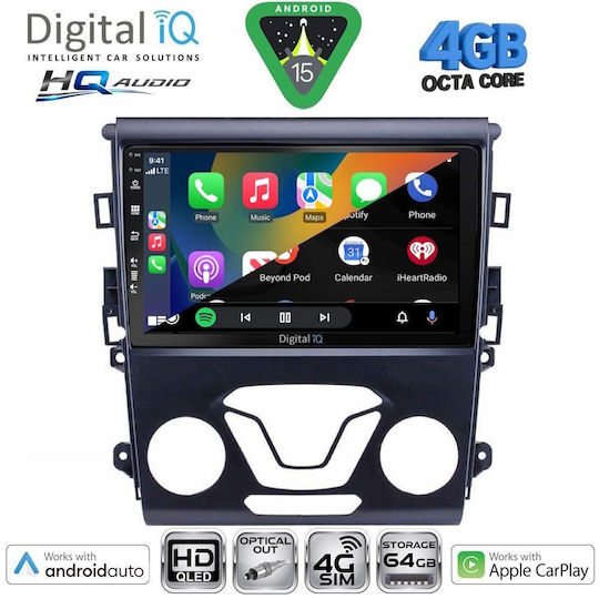 Digital IQ Ηχοσύστημα Αυτοκινήτου για Ford Mondeo 2011-2013 με A/C (Bluetooth/USB/WiFi/GPS/Apple-Carplay/Android-Auto) με Οθόνη Αφής 10"
