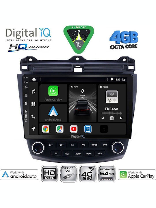 Digital IQ Car Audio System for Honda Accord 1998-2004 Bluetooth USB WiFi GPS Apple CarPlay Android Auto with 9" Touch Screen