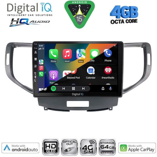 Digital IQ Car Audio System for Honda Accord 1998-2004 Bluetooth USB WiFi GPS Apple CarPlay Android Auto with 9" Touch Screen