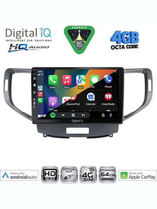 Digital IQ Car Audio System for Honda Accord 2008-2013 Bluetooth USB WiFi GPS Apple CarPlay Android Auto with 9" Touch Screen
