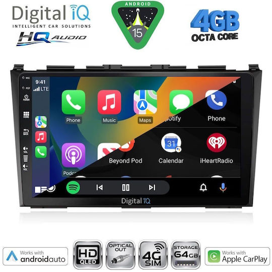 Digital IQ Ηχοσύστημα Αυτοκινήτου για Honda CR-V 2006-2012 (Bluetooth/USB/WiFi/GPS/Apple-Carplay/Android-Auto) με Οθόνη Αφής 9"
