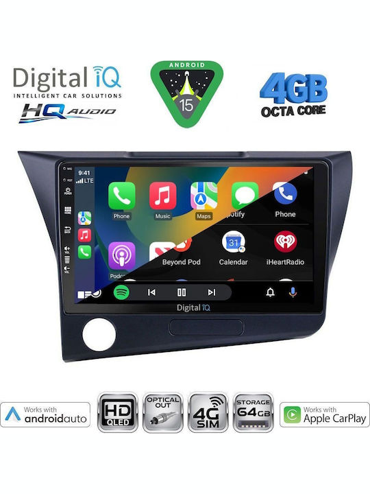 Digital IQ Car Audio System for Honda CR-Z 2010-2016 Bluetooth USB WiFi GPS Apple CarPlay Android Auto with 9" Touch Screen