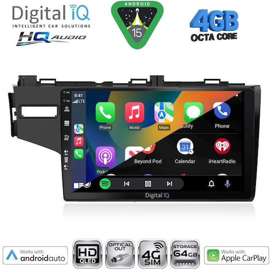 Digital IQ Car Audio System for Honda Jazz 2013-2019 (Bluetooth/USB/WiFi/GPS/Apple CarPlay/Android Auto) with 10" Touch Screen