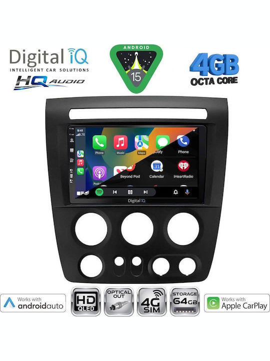Digital IQ Car Audio System Hummer H2 2008-2009 Bluetooth USB WiFi GPS Apple CarPlay Android Auto with 9" Touch Screen