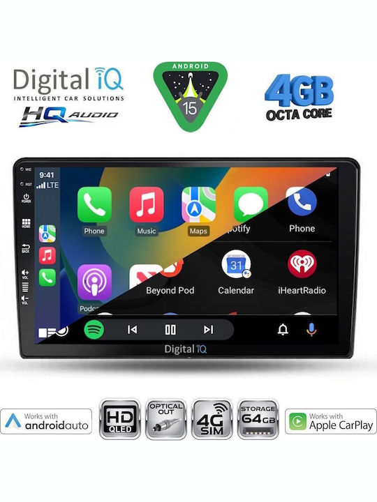 Digital IQ Car Audio System for Ford Fiesta 2018 (Bluetooth/USB/WiFi/GPS/Apple CarPlay/Android Auto) with 10" Touch Screen