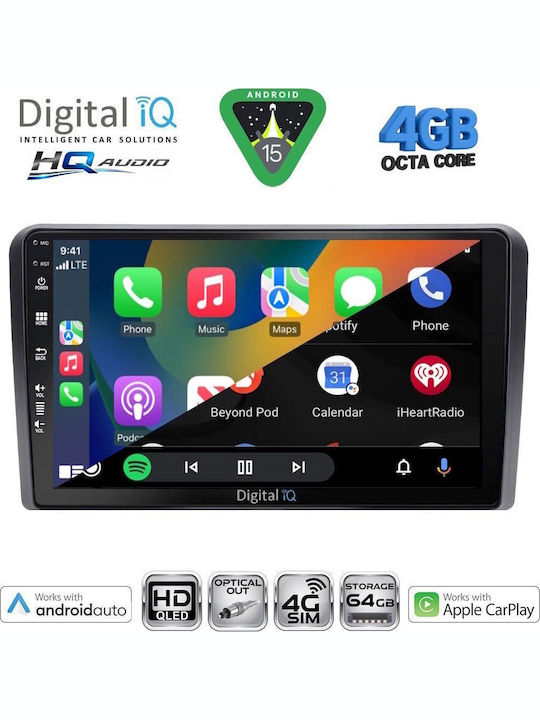Digital IQ Car Audio System for Honda Jazz 2019 (Bluetooth/USB/WiFi/GPS/Apple CarPlay/Android Auto) with 10" Touch Screen