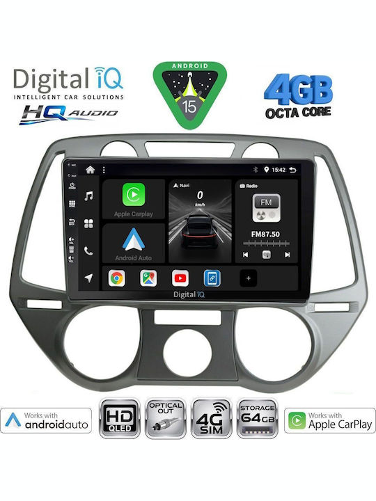 Digital IQ Car Audio System for Hyundai i20 2008-2014 (Bluetooth/USB/WiFi/GPS/Apple CarPlay/Android Auto) with 9" Touch Screen