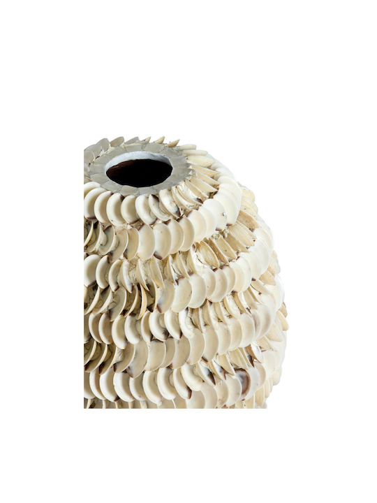 Light & Living Decorative Bamboo Vase Sarria White H21cm