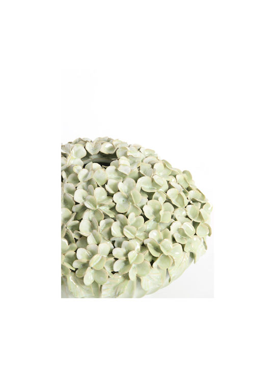 Light & Living Decorative Ceramic Vase Lirien Green H23cm