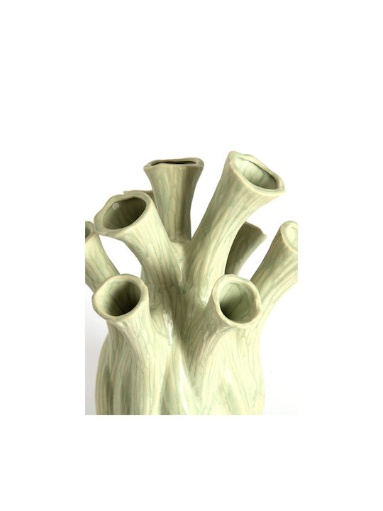 Light & Living Decorative Green Ceramic Vase H24.5cm