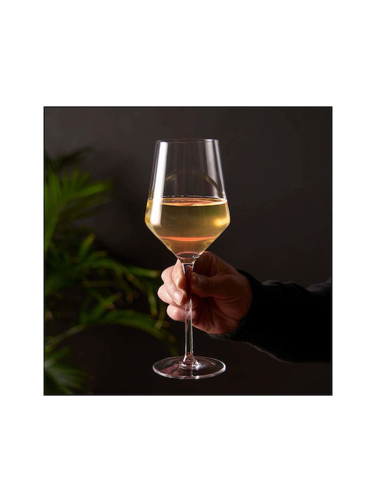 Viski Raye Angled Set of Glasses for White Wine Made of Crystal in White Colour 390ml 2 Pieces