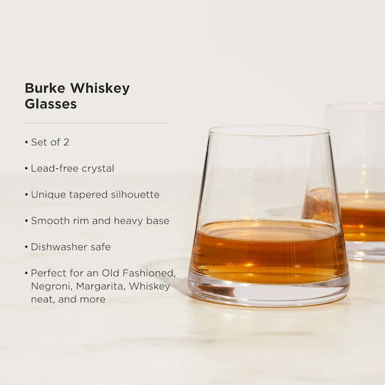 Viski Burke Set Pahare Whiskey Cristaline 240ml 2 Bucăți