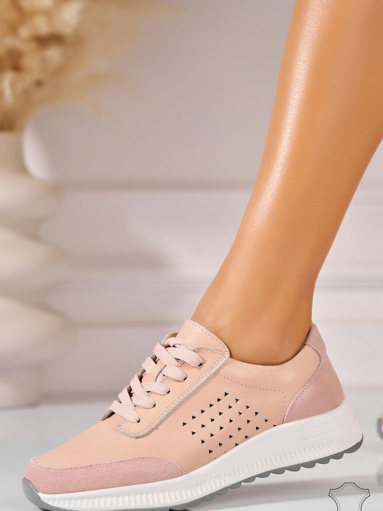 Leather Women's Oxfords in Pink Colour