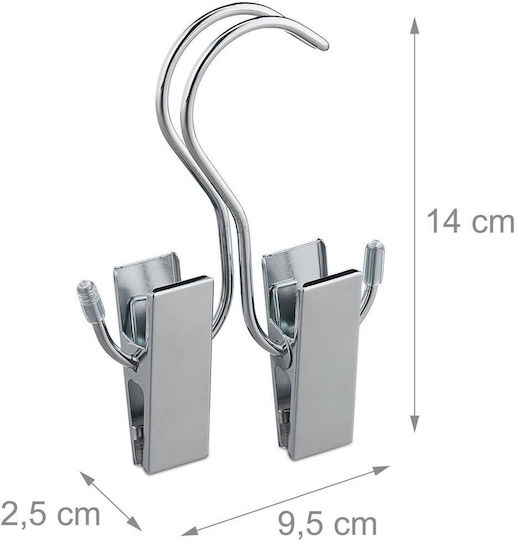 Relaxdays Cârlige De Rufe 14cm Argintii