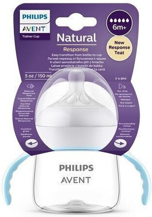 Philips Set Biberoane din Plastic Natural Response Anti-colici cu Tetină din Cauciuc pentru 6+ Luni Alb 150ml