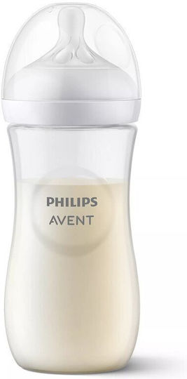 Philips Set Biberoane din Plastic Natural Anti-Colici cu Tetină din Silicon pentru 0-6 Luni Albe 330ml 2 Bucăți