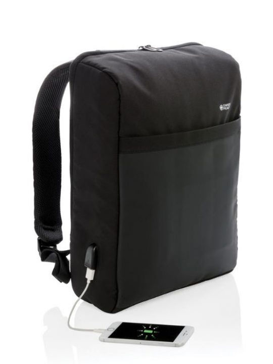 Swiss Peak Anti-theft Laptop Backpack Rfid Usb 15.6 Inch Black