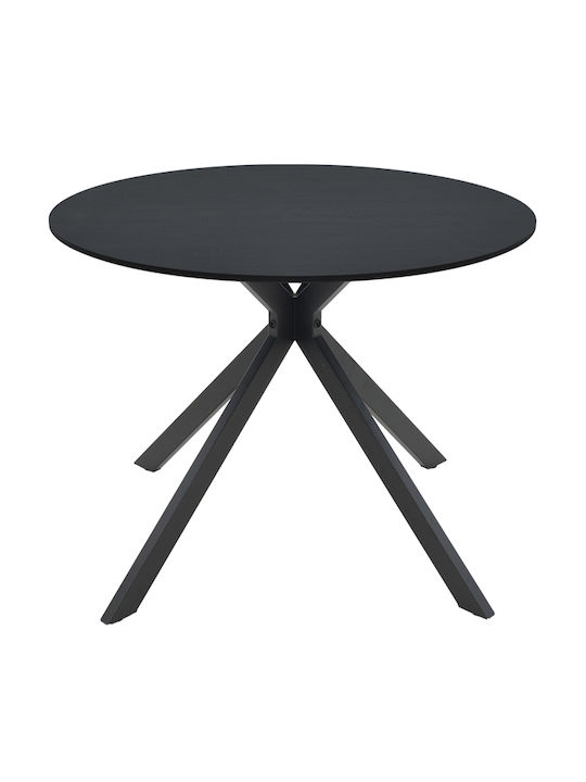 Xuson Round Metal Kitchen Table Black 80x80x75cm
