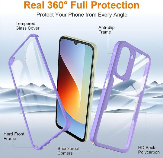 Techsuit 360 Vollschutz Silikon Lila (Redmi A7 Pro)