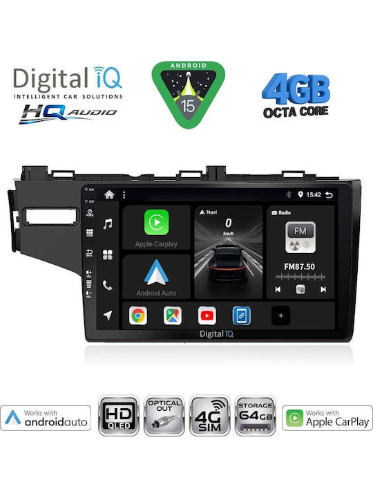 Digital IQ Car Audio System for Honda Jazz 2002-2008 with A/C Bluetooth USB WiFi GPS Apple CarPlay Android Auto with 9" Touch Screen