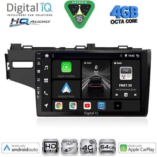 Digital IQ Car Audio System for Honda Jazz 2002-2008 with A/C Bluetooth USB WiFi GPS Apple CarPlay Android Auto with 9" Touch Screen