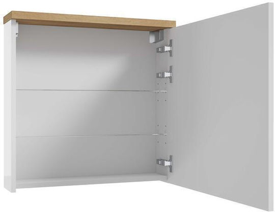 Deftrans Badezimmerspiegel mit Schrank 60x50cm Weiß