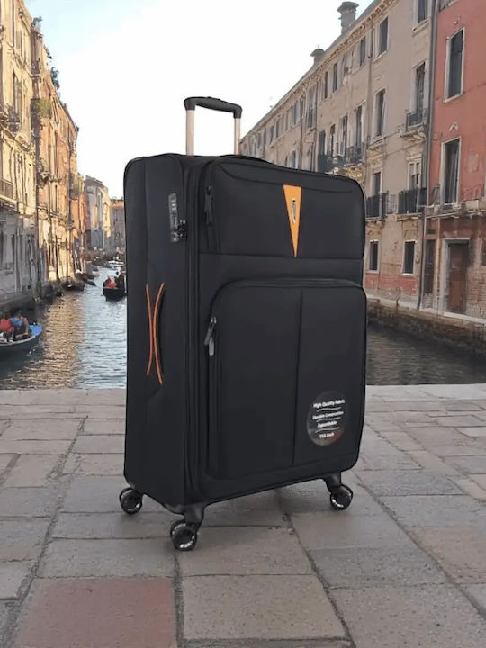 Diplomat Venice Große Stoffkoffer Reise Schwarz Höhe 79cm