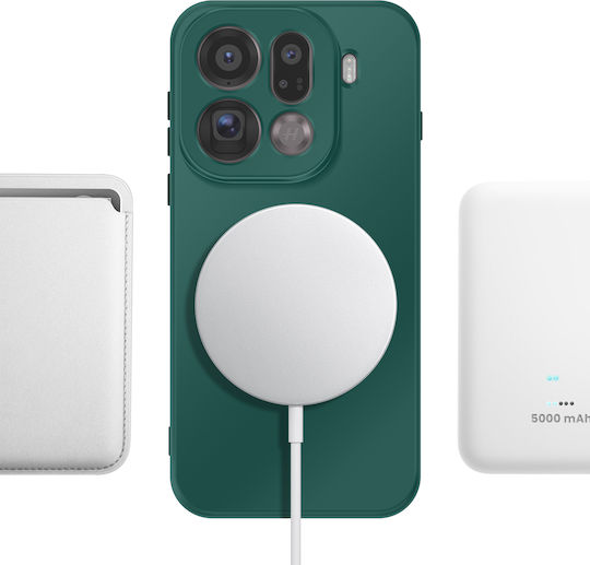 Avizar Калъф Oppo Find X9 Pro Qi Charge Съвместим Издигната Защита На Камерата Бор Зелен