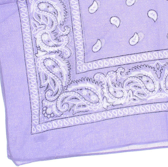 Bandana Din Bumbac Mărimea 55 X 55 Cm Imprimeu Mandala ButicCochet Violet Deschis Es2200