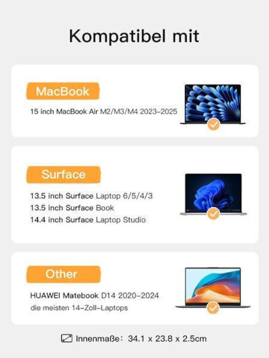 Inateck Θήκη Laptop 14" Μαύρη LB02006-14_BLACK
