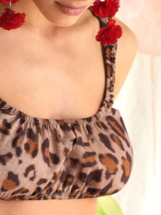 Γυναικεία Μπλούζα με Τιράντες Animal Print Leopard