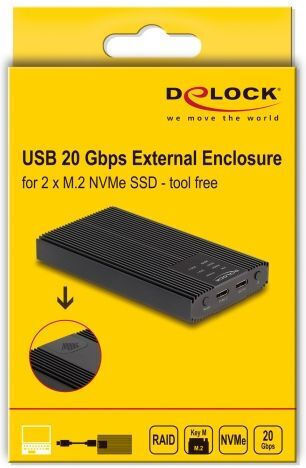 DeLock Θήκη για Σκληρό Δίσκο M.2 SATA III NVME με σύνδεση USB 3.2 Type-C