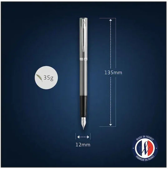 Waterman Писалка Medium 0.8mm Кафява от Inox с Синьо Мастило