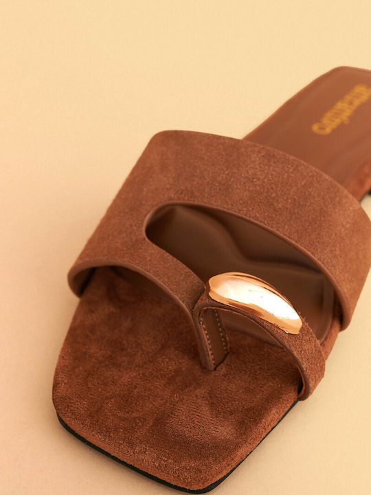 Attrattivo Damen Flache Sandalen Braun