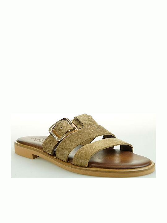 Myconian Women's Flat Sandals Brown