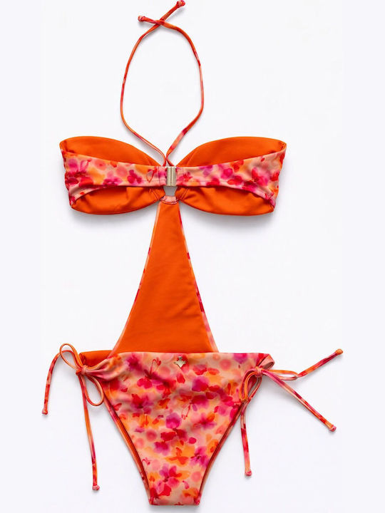 Strapless Badeanzug Orange