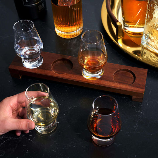 Viski Raye Set Whiskey Cognac Brandy Crystal Glasses 235ml 4 Pieces