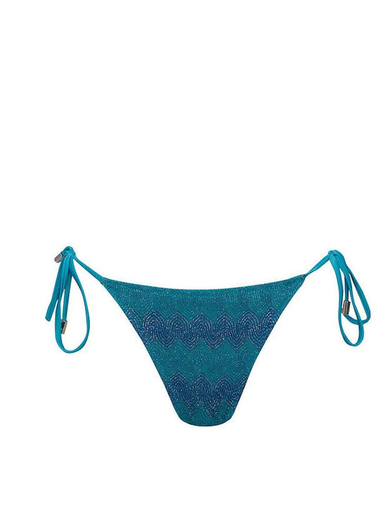 Bikini Slip with Laces Blue