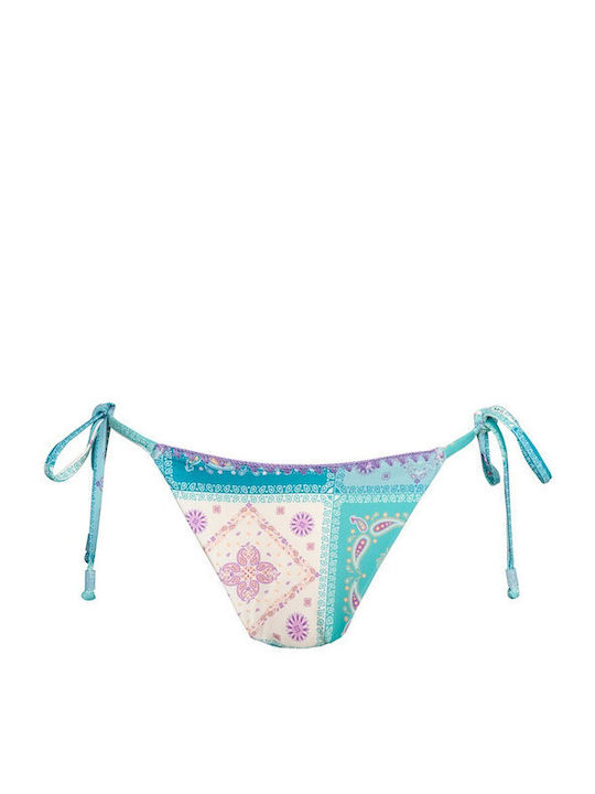 Bikini Slip με Κορδονάκια Μπλε