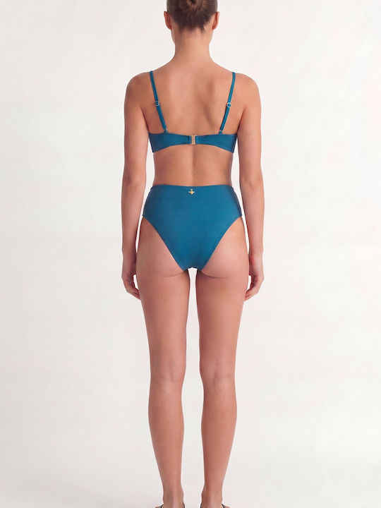 Bikini Slip Ψηλόμεσο Μπλε