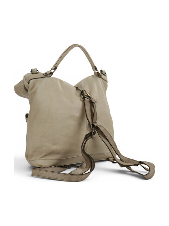 Geantă De Piele Dama Rucsac Taupe