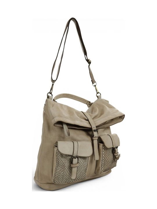 Geantă De Piele Dama Rucsac Taupe