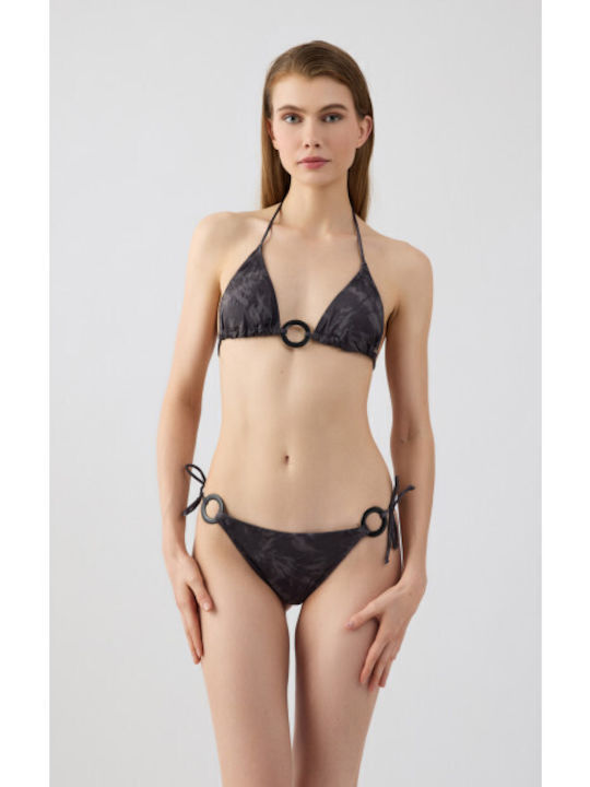 Bikini Slip Cu Dantelă Black Tie Dye