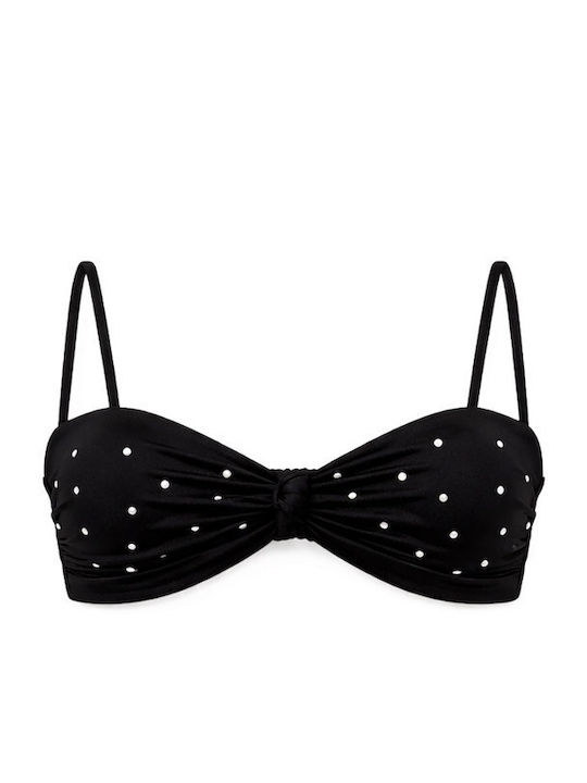 Strapless Bikini Top με Ενίσχυση Μαύρο