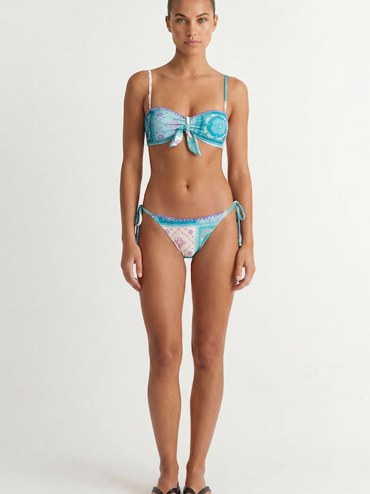 Strapless Bikinioberteil Mit Polsterung Blau