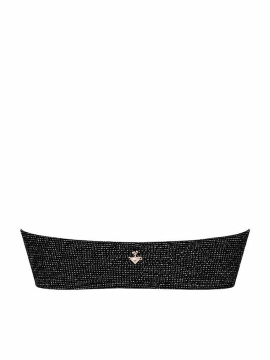 Top Bikini Fără Bretele Negru