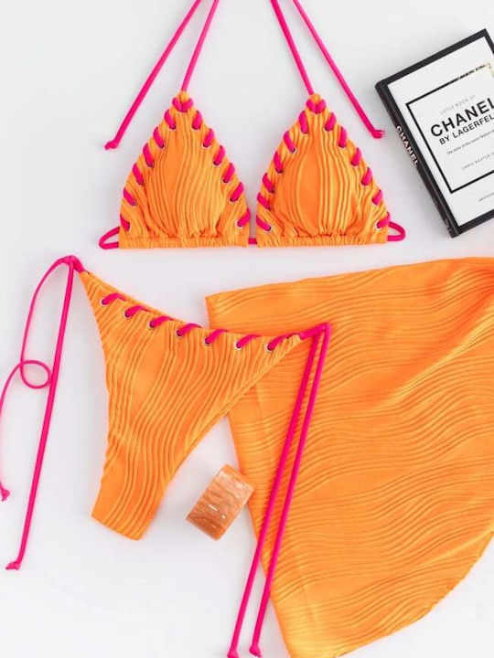 Set Bikini 3 Stücke Dreieck Orange
