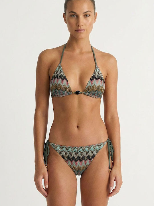 Bikini Slip with Laces Green